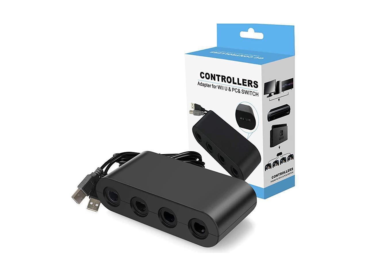 Controller Adapter For Gamecube Compatible With Nintendo Switch Super Smash Bros Switch Gamecube Adapter For Wii U Pc 4 Port Black W046 Newegg Com
