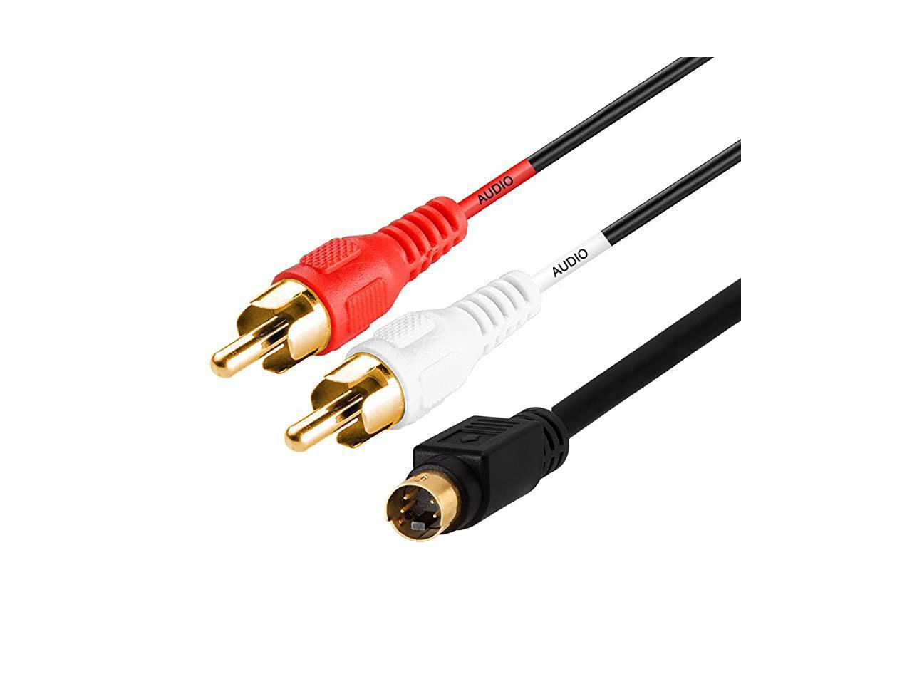 SVideo amp 2RCA Audio Cables Combo 4 Pin SVideo Male Cord Gold Plated