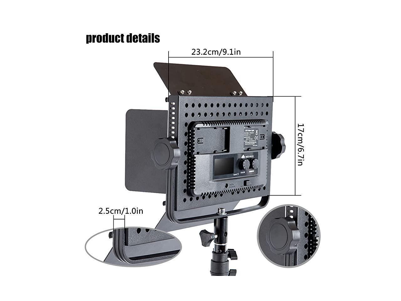 YouTube Outdoor Video Photography Lighting Kit MEELMAXX Dimmable Bi-Color LED with U Bracket Professional Video Light for Studio 3200-5600K 340 LED Beads CRI 97+ Durable Metal Frame
