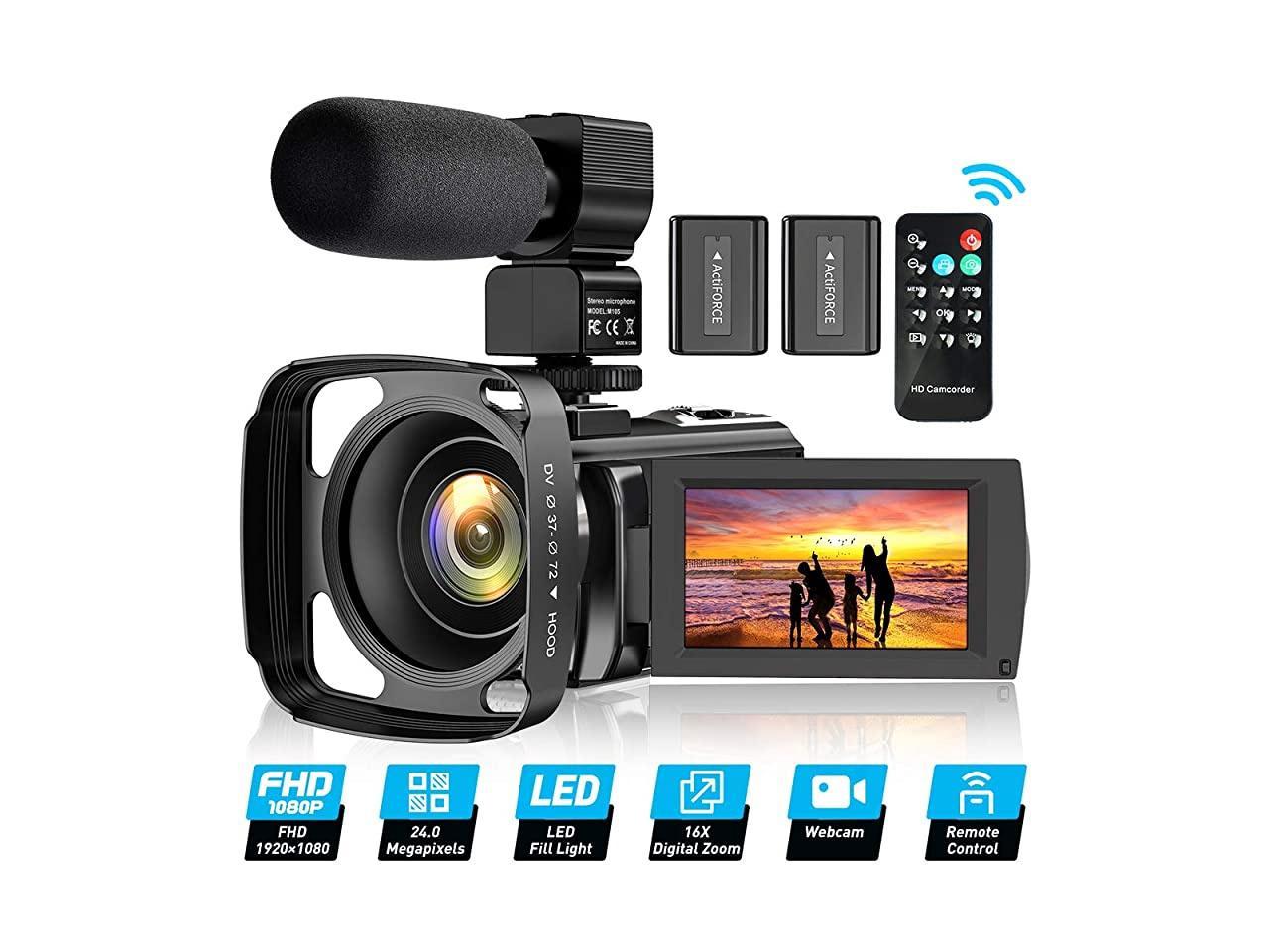 Camera Camcorder for YouTube FHD 1080P 30FPS 24MP Digital Vlogging 