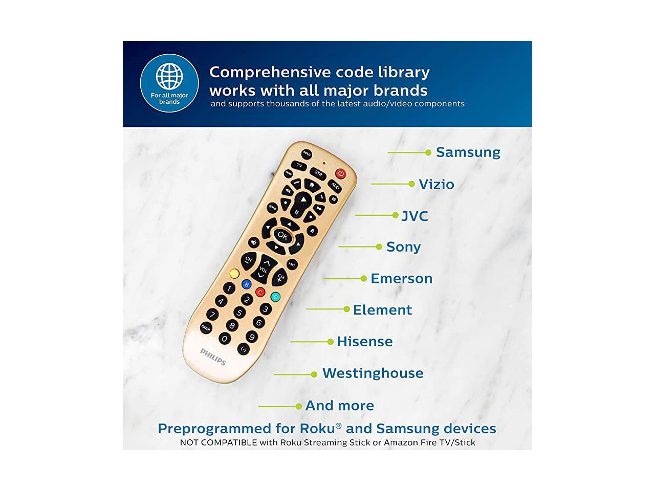 Universal Remote Control for Samsung Vizio LG Sony Sharp Roku Apple TV