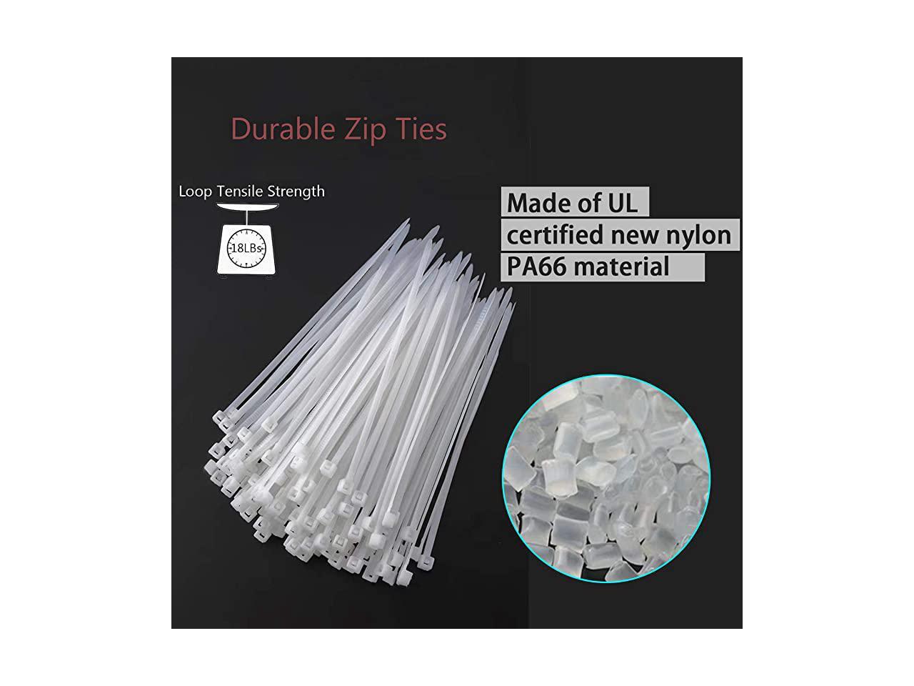 Zip Ties 4 Inch Bulk 1000 Pack Small Clear Cable Ties 18lb SelfLocking