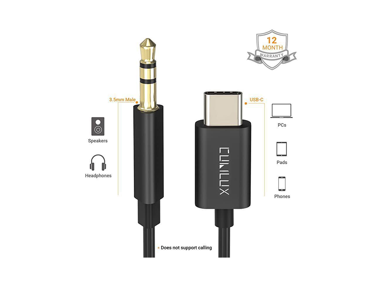 C to 3.5mm Aux Cable, Type C Audio Cord with DAC for Car, Auxiliary