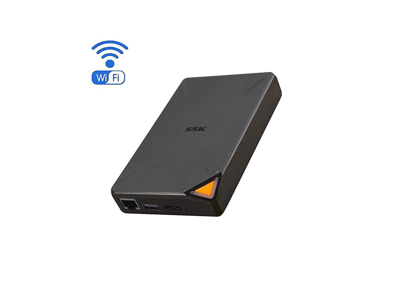2TB Portable NAS External Wireless Hard Drive with Own WiFi Hotspot