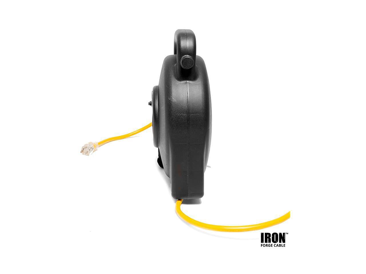 Ft Retractable Extension Cord Reel 2 in 1 Mountable Portable Power Cord