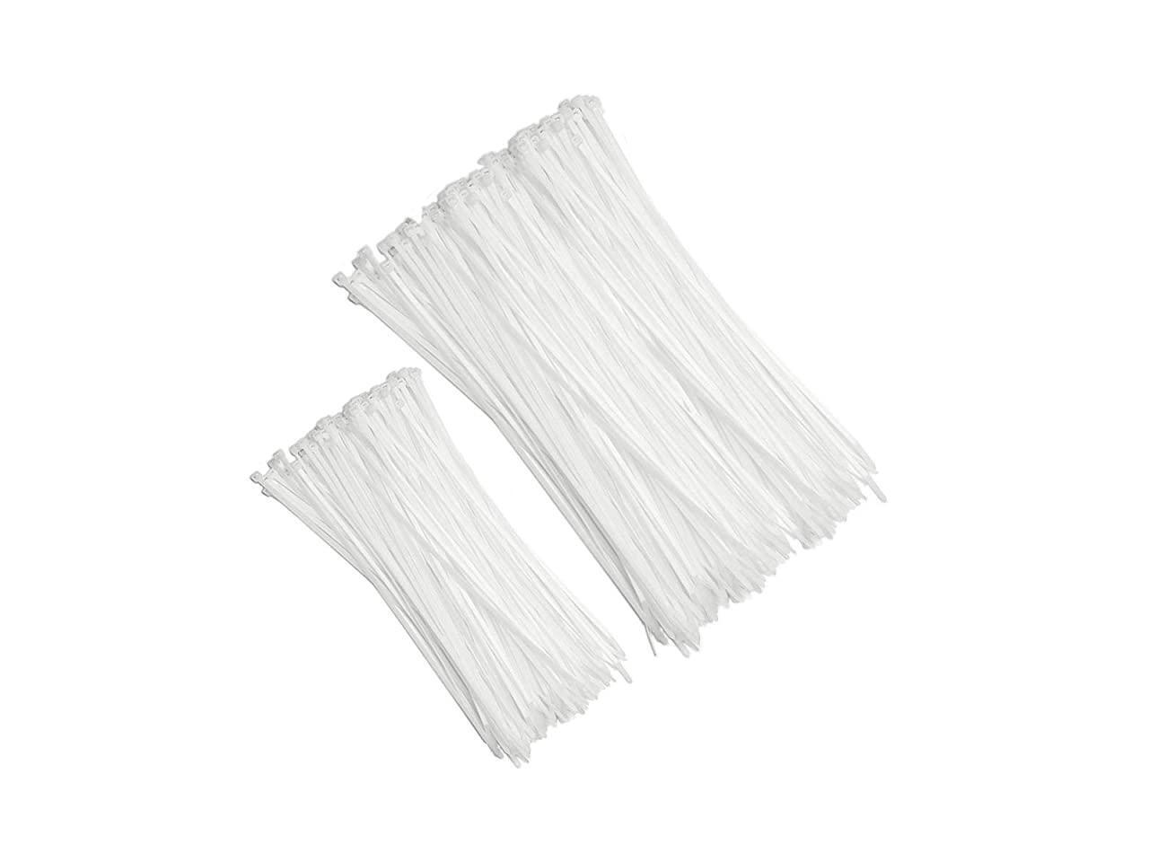 Clear Zip Ties Assorted Sizes 6 and 8 Inch 500 Pack White Zip Cable