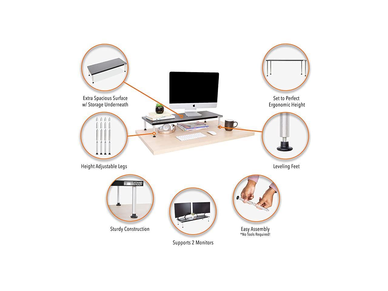 Titan Monitor Large Height Adjustable Monitor Riser Supports 2