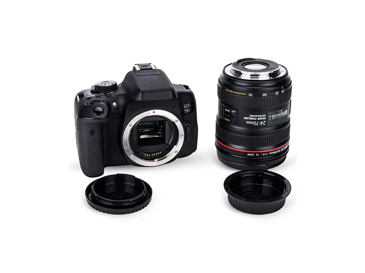Pack EF EFS Mount Body Cap Cover & Rear Lens Cap for Canon EOS 60D 70D