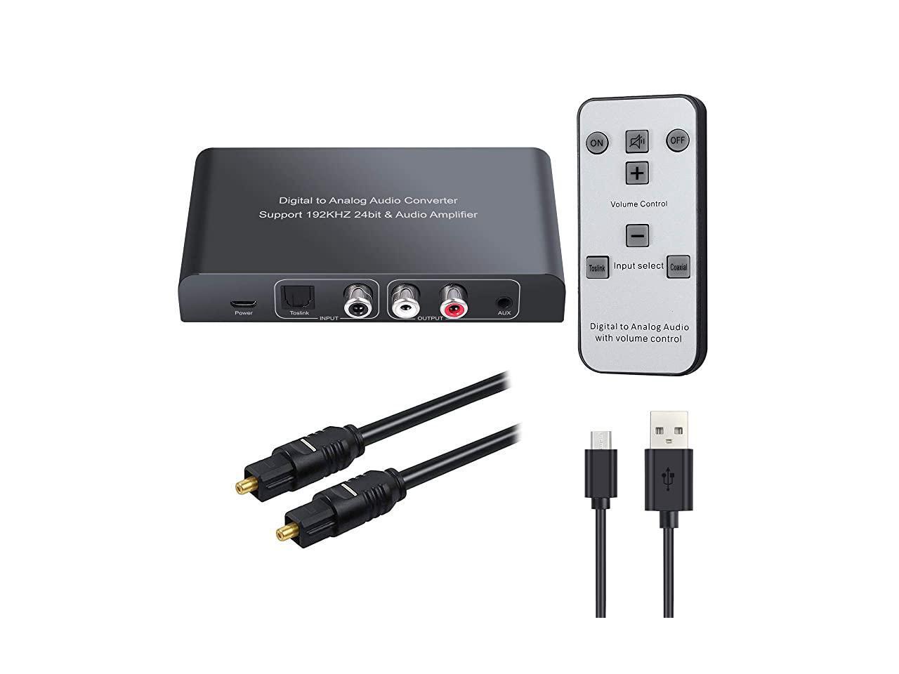 192kHz Digital to Analog Audio Converter with IR Remote Control DAC Converter Digital Coaxial