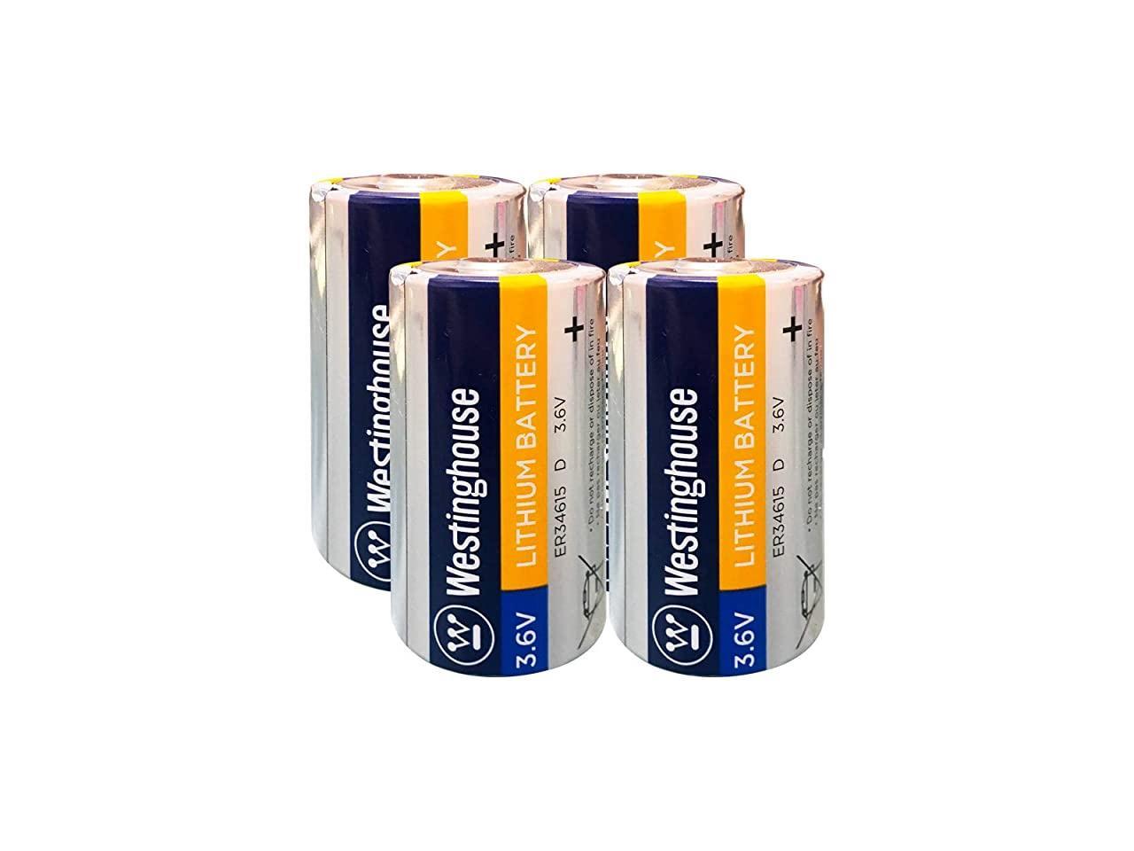 D Cell Battery 3.6v Lithium Battery ER34615 19000mAh 4 Counts 