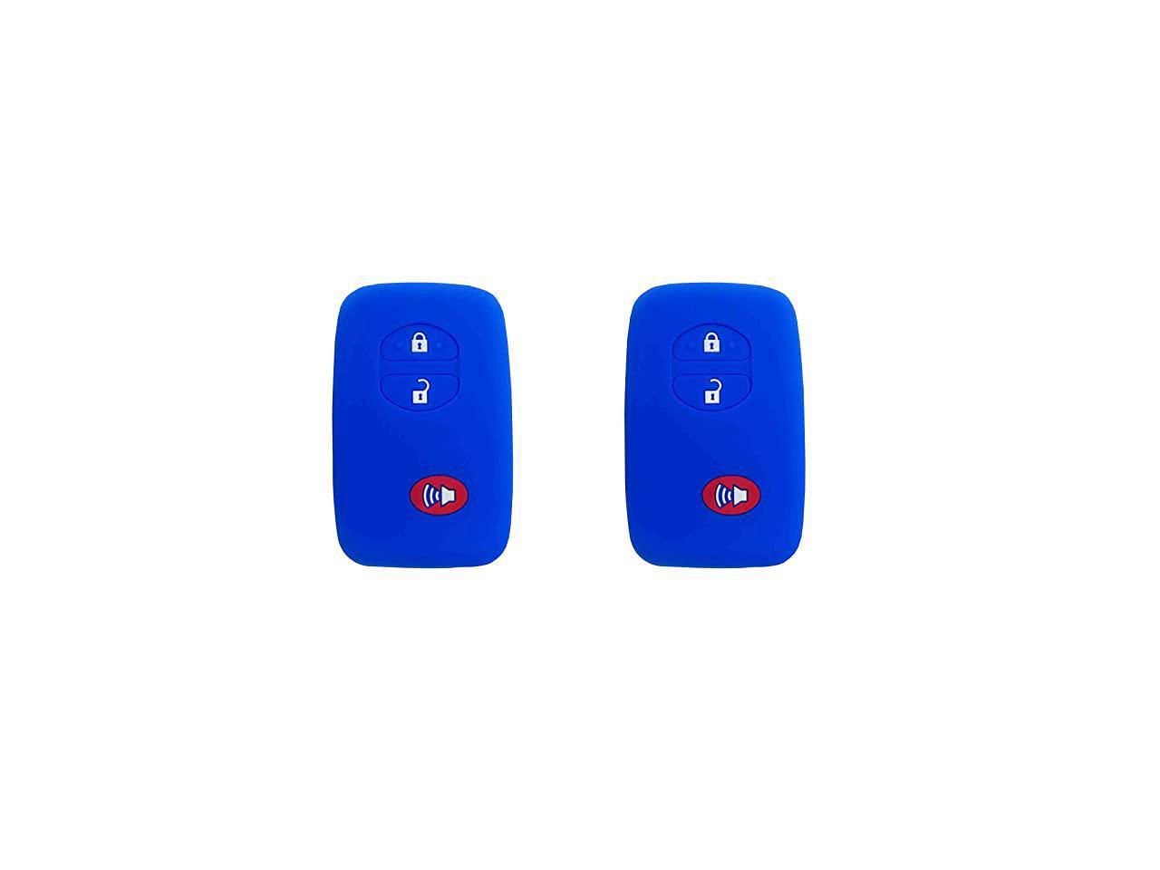 1 Pair Blue+Red BAR Autotech Remote Key Silicone Rubber Keyless Entry Shell Case Fob and Key Skin Cover fit for Toyota 4runner Venza Avalon Land Cruiser Camry Prius 