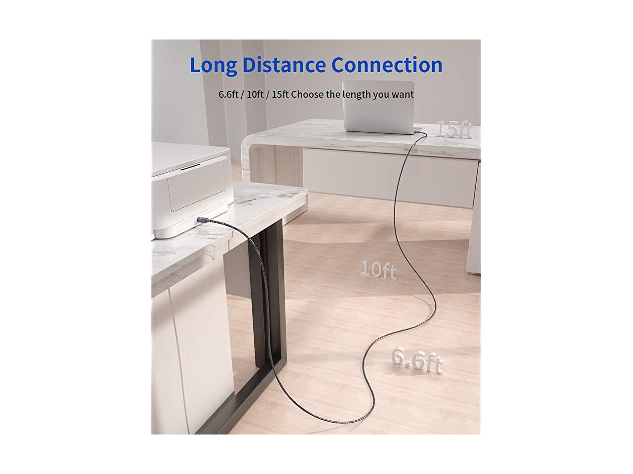 Printer Cable 10FT USB Printer Cord 20 Type A Male to B Male Cable