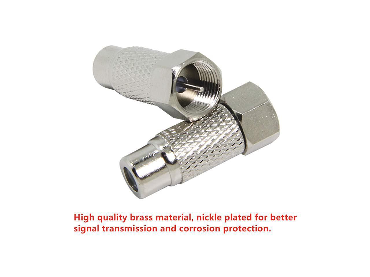 Atari 2600 RF TV Coaxial F Plug Female Adapter, 20Pack F Male Coax to