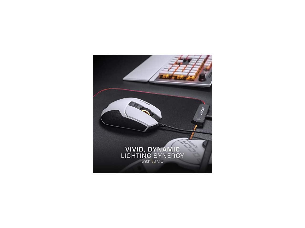 Kain 102 Aimo Rgb Pc Gaming Mouse White Rocwe Newegg Com