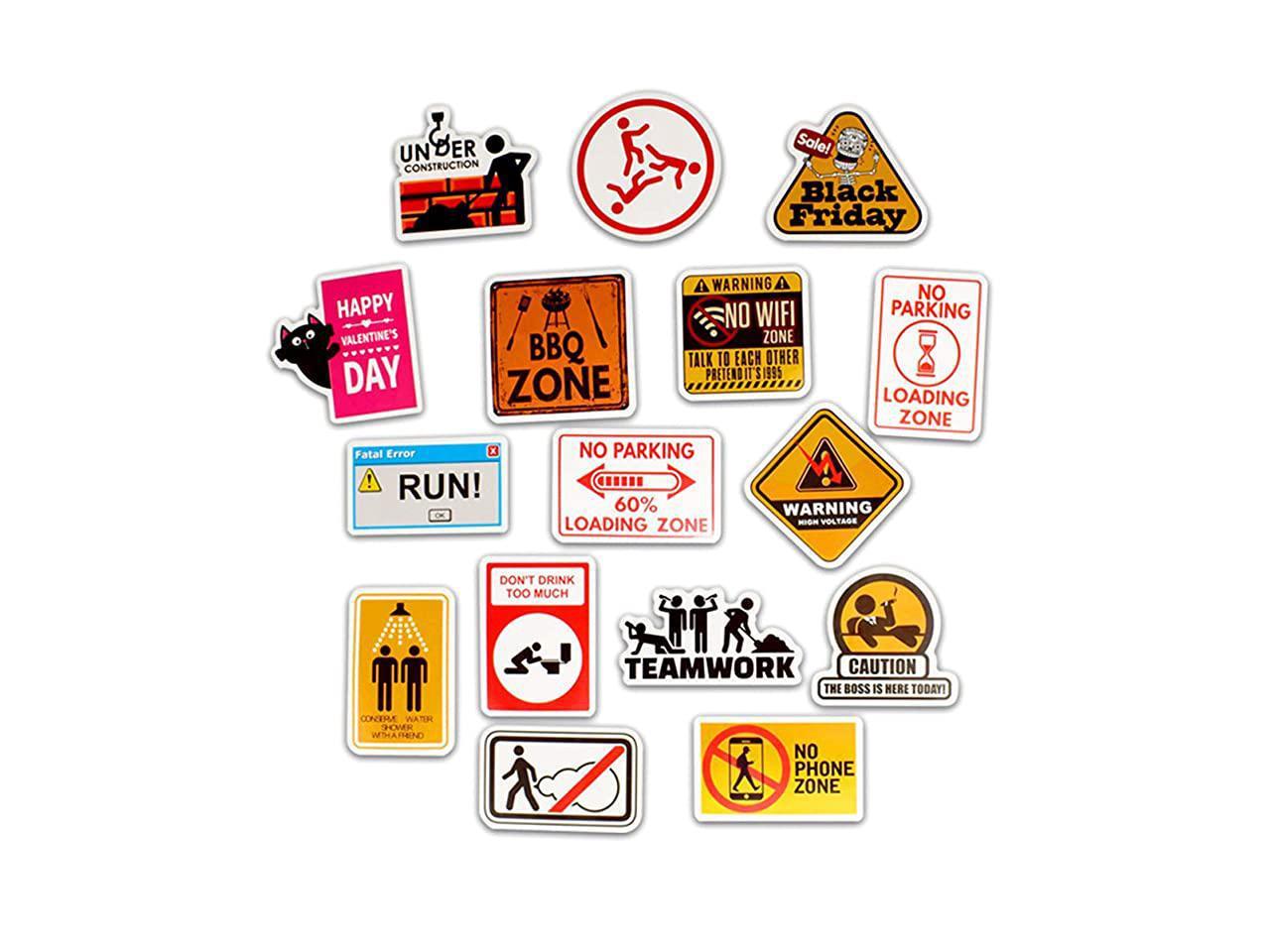 50x Funny Warning Sign Stickers Bottle Laptop Car Motor Luggage Door Pad Decals
