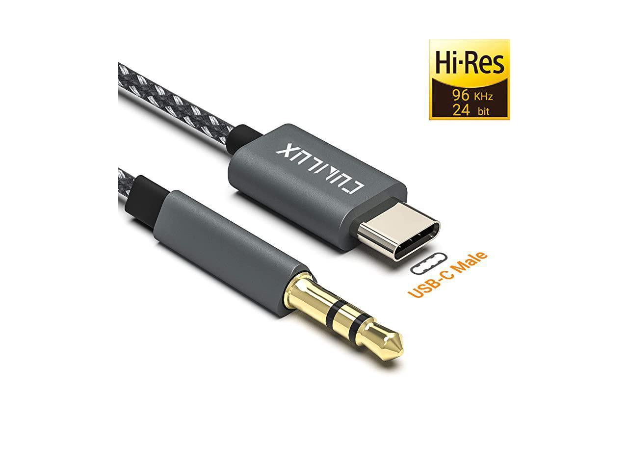 USB C to 35mm Male Aux Cable Type C Auxiliary Cord with HiRes DAC Car