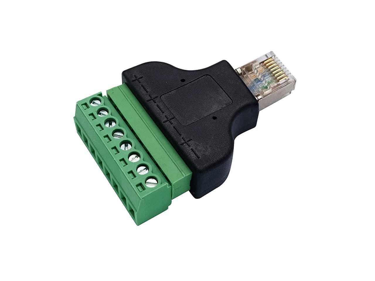 RJ45 Screw Terminal RJ45 8P 8C Male to 8Pin Female Bolt Screw Type terminals Net