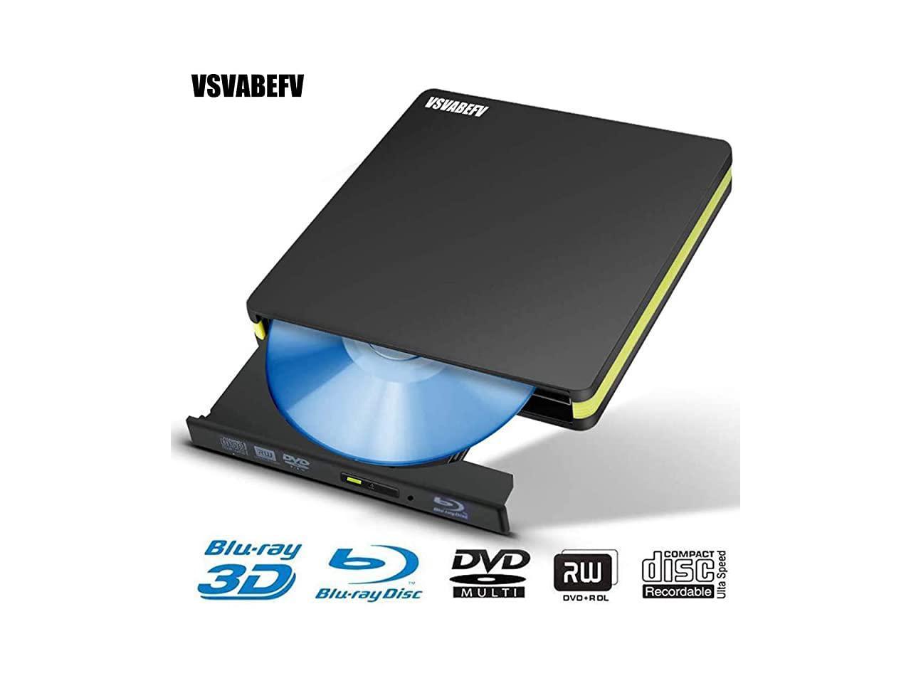 External Cd Dvd Bluray Drive 3d Portable Slim Usb30 Blu Ray Player Burner Highspeed Usb Dvd Reading And Writing Drive Compatible With Windows Xp7810 For Laptopdesktopmacbook Pro Air Newegg Com