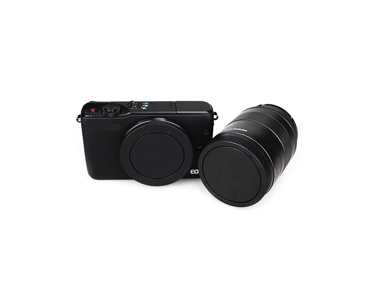 2 Pack Body Cap and Rear Lens Cap Cover Kit for Canon EOS M50 M100 M200