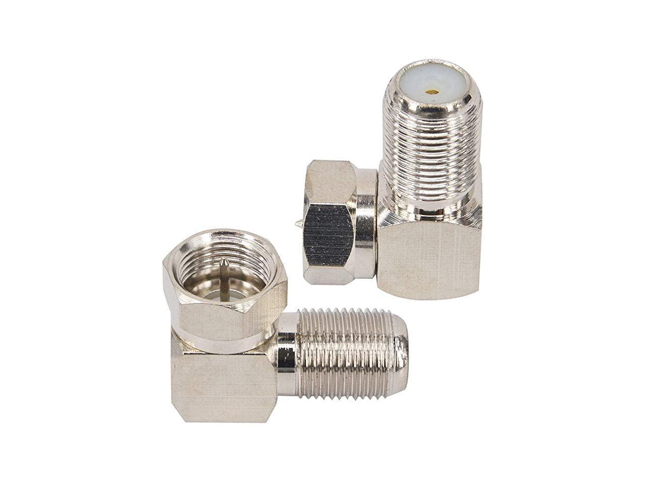 F type Coaxial Cable Right Angle Connector Male to Female Quick