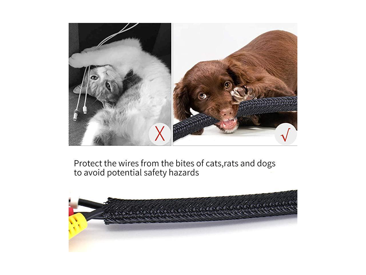 Management Sleeve, Protect Cat from Chewing Cords Cord Protector Wire Loom Tubing Sleeve Split