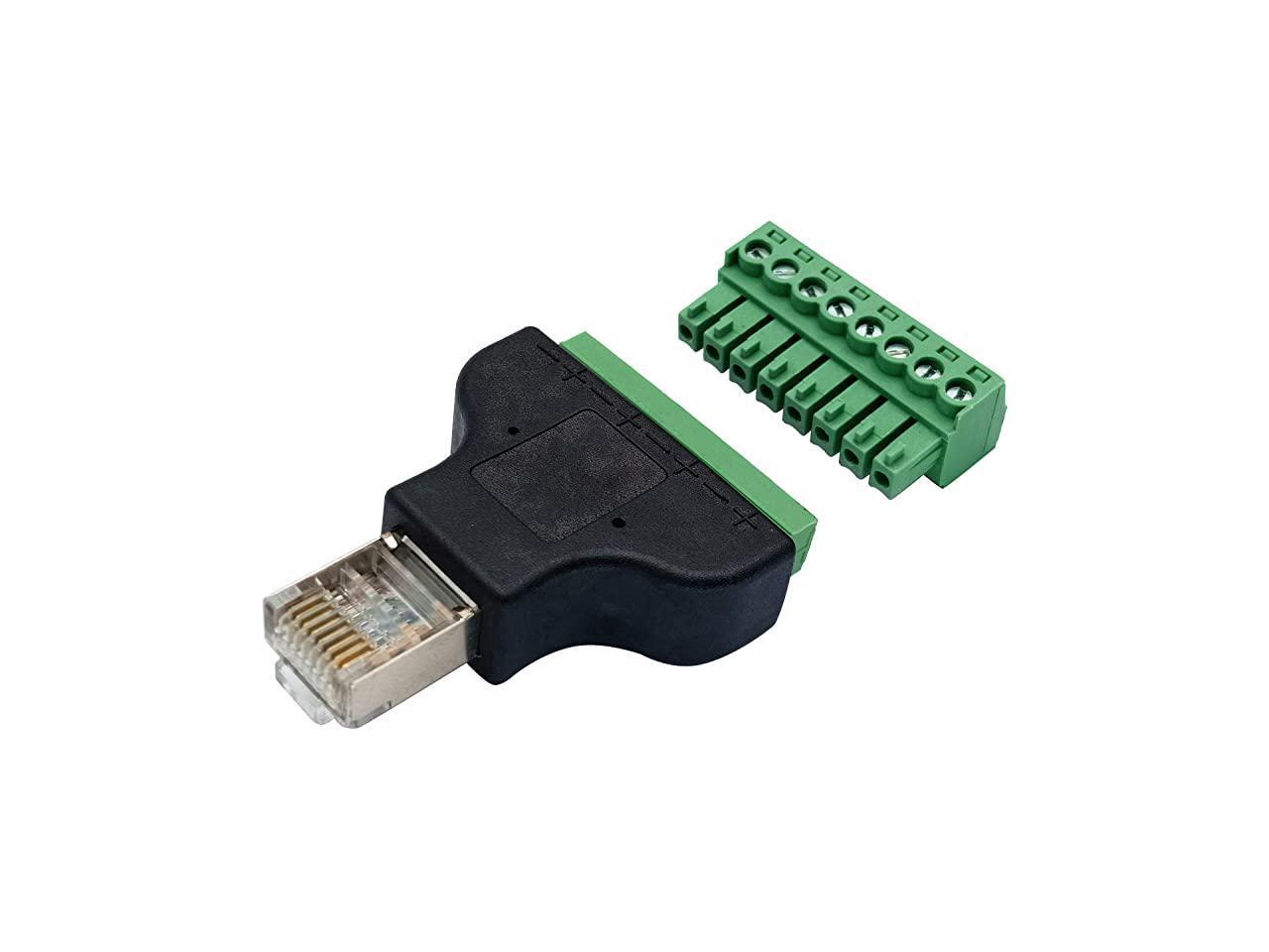 RJ45 Screw Terminal RJ45 8P 8C Male to 8Pin Female Bolt Screw Type terminals Net