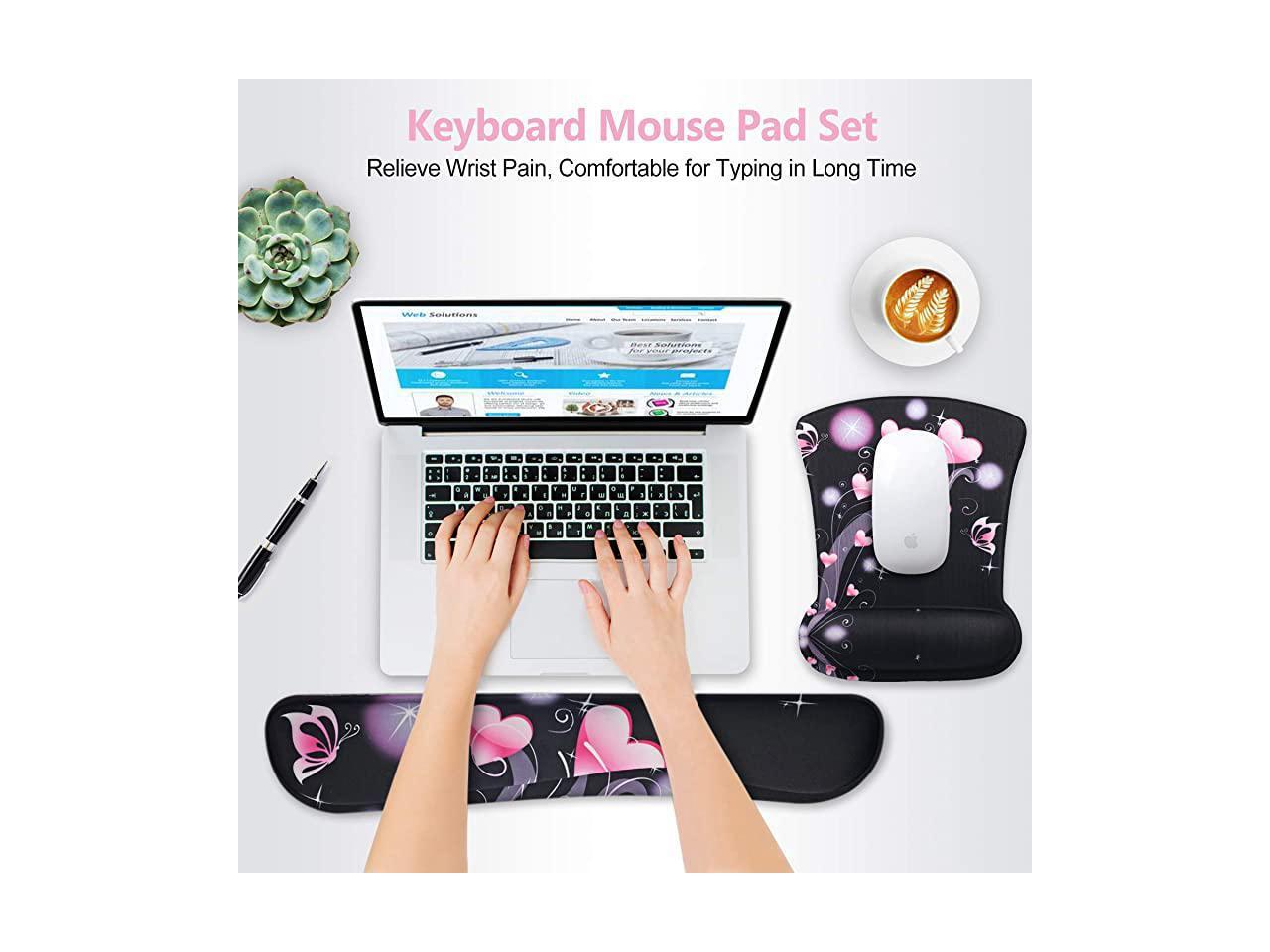 Keyboard Wrist Rest Pad Ergonomic Mouse Pad Set Cute Mouse Pad for
