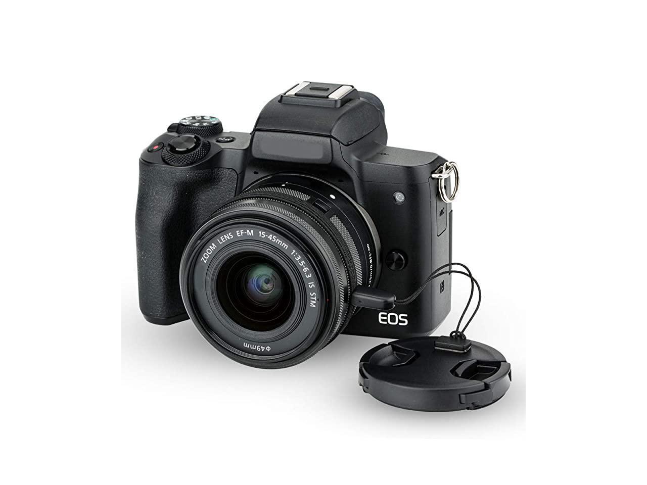 Front Lens Cap Cover with Deluxe Cap Keeper for Canon EOS M50 M5 M6