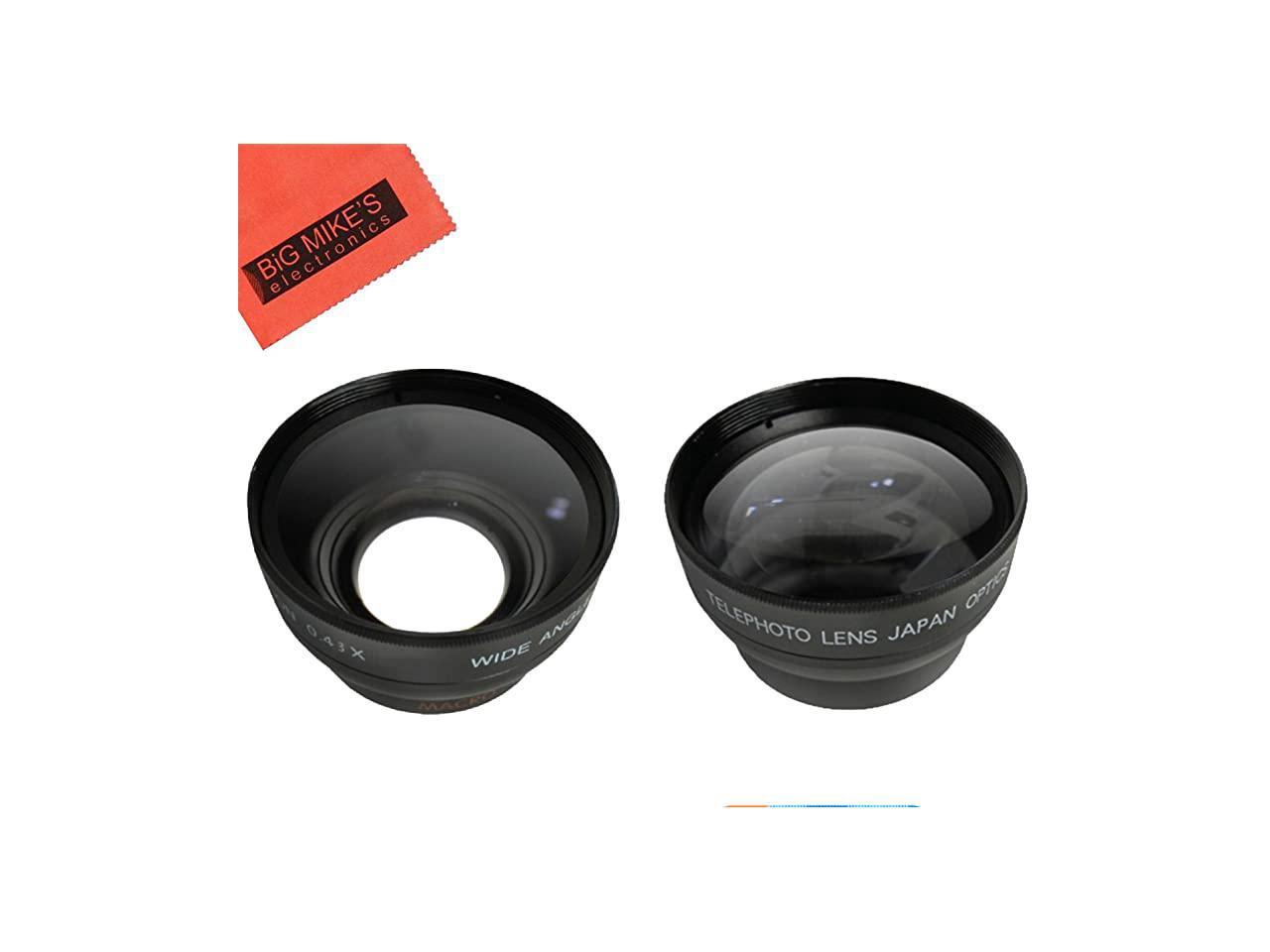 2-Pcs Hi Def Telephoto & Wide Angle Lens Set For Canon VIXIA HF R80 R82 R800 