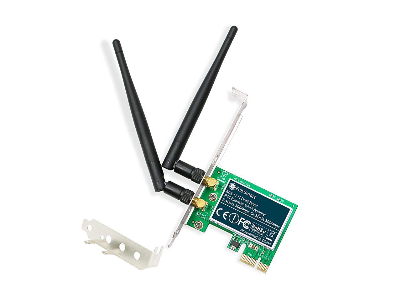 Wireless Dual Band N600 24GHz 300Mbps or 5GHz 300Mbps PCI Express WiFi ...