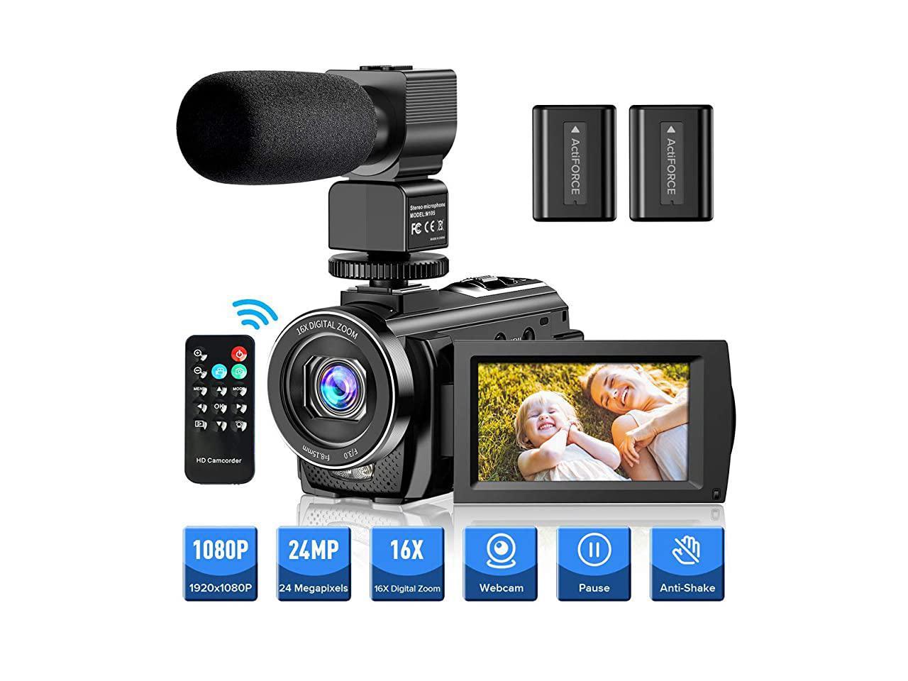 Camera Camcorder YouTube Vlogging Camera FHD 1080P 30FPS 24MP 16X 