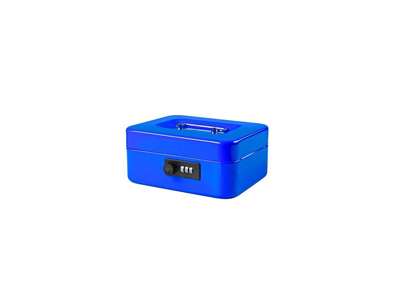 Small Cash Box with Combination Lock Durable Metal Cash Box with Money