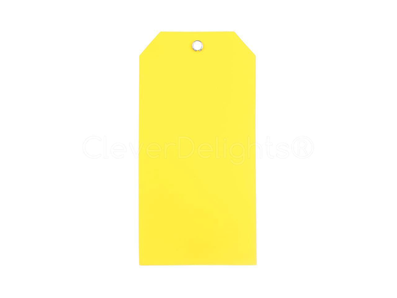Tear-Proof and Waterproof 4.75" x 2.375" In Yellow Plastic Tags 200 Pack