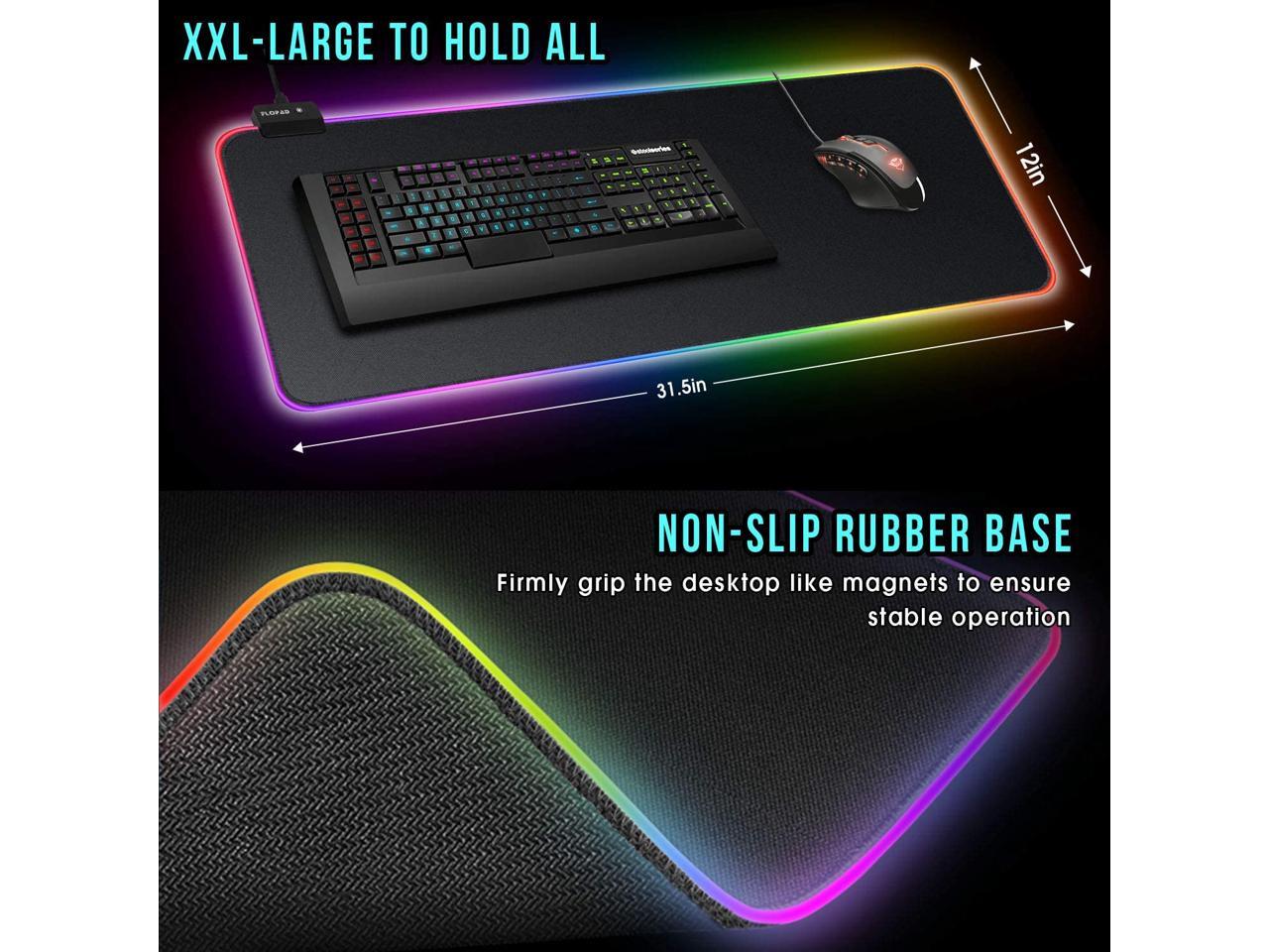 RGB Soft Gaming Mouse Pad Large, Oversized Glowing Led Extended