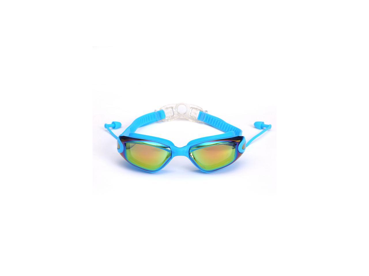 swimming goggles and earplugs