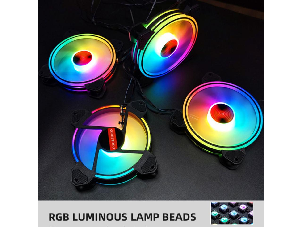 COOLMOON 120mm RGB Case Fans, Multilayer Luminescence Silent Computer ...