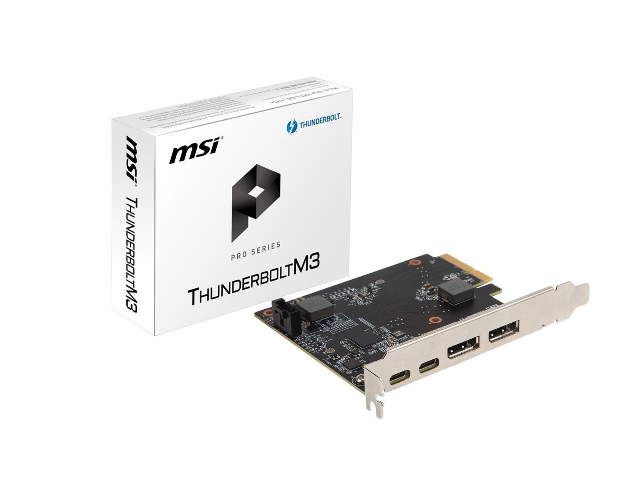Msi Thunderboltm3 Pci E 3 0 X4 Add On Card For 2 X Thunderbolt 3 Usb C Ports Newegg Com