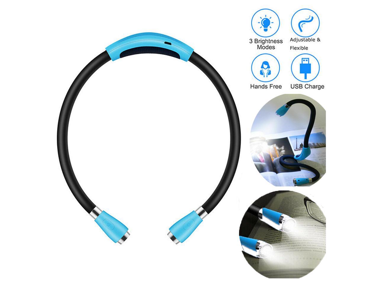 Flexible Arm Hands Free CeSunlight Rechargeable Neck LED Book Light Best for Bed Reading or Read in Car 4-Level Light Control 4 Super Bright LED Bulbs 