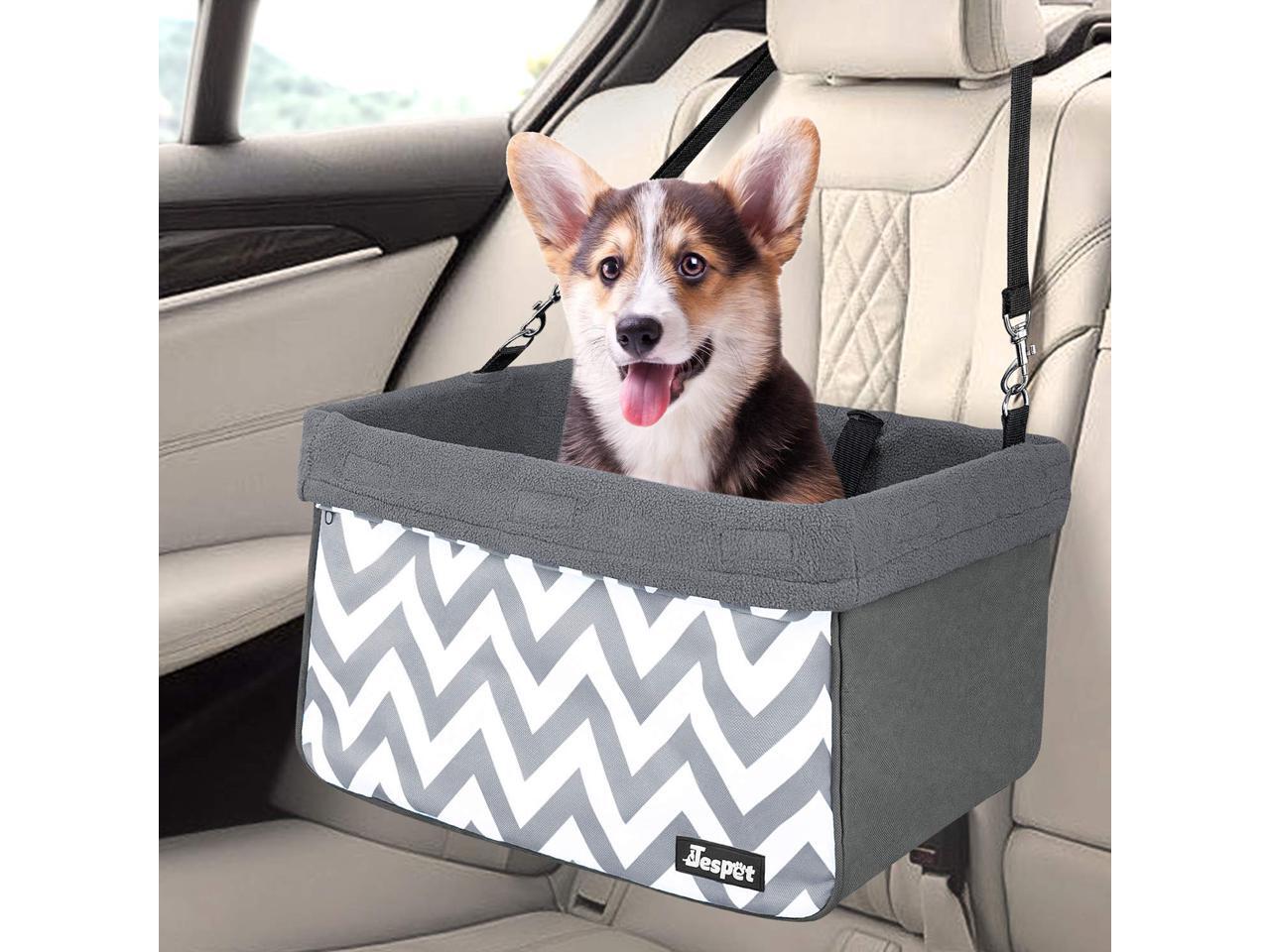 GOOPAWS Dog Car Seat, Travel Pet Booster Seat for Car, Elevated Pet Bed