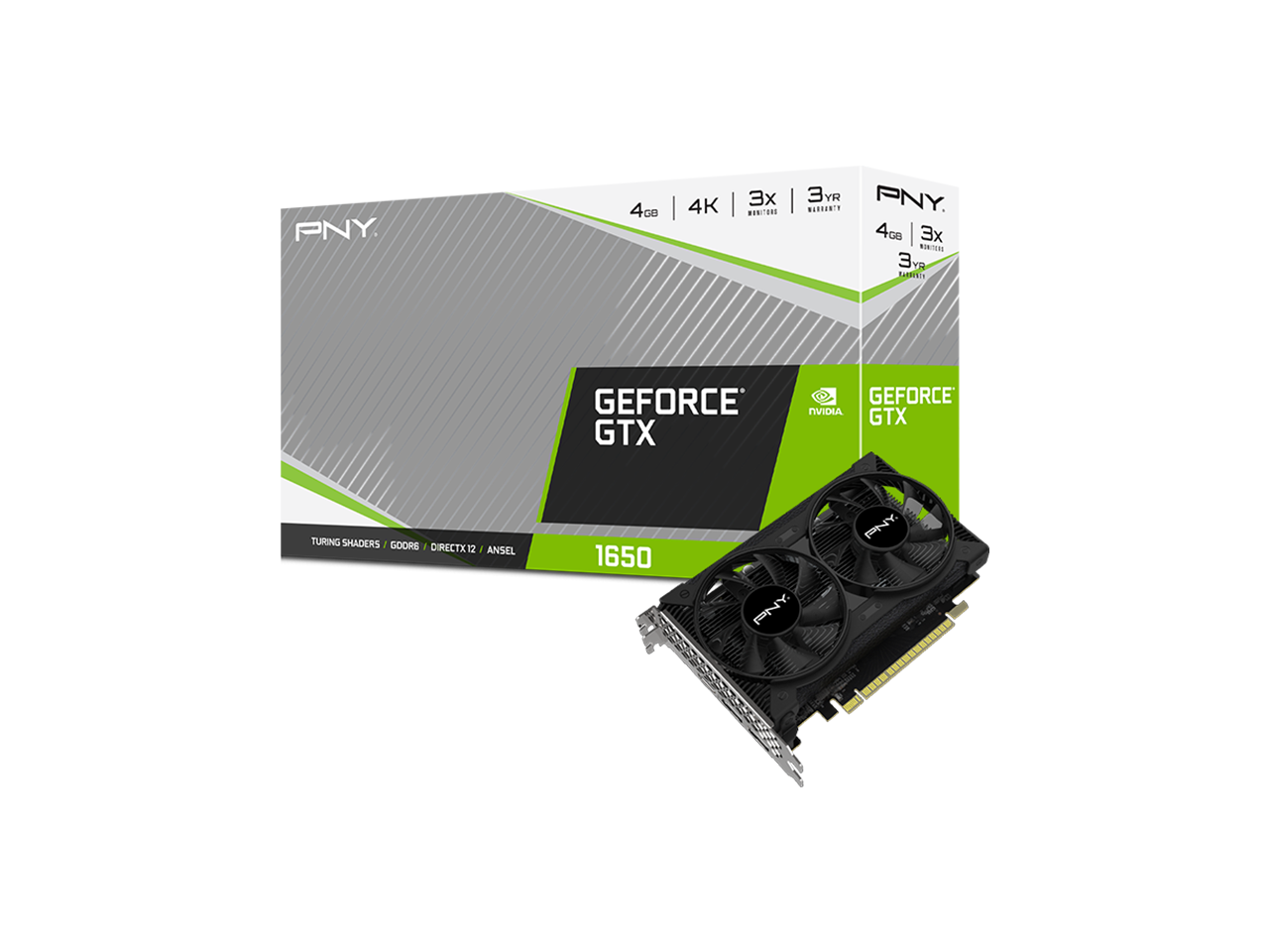 PNY GeForce GTX 1650 Dual Fan 4GB 128-Bit GDDR6 PCI Express 3.0 