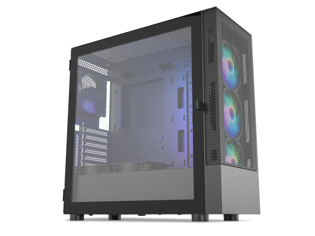 Vetroo AL600 Black Mid-Tower ATX PC Case, Pre-installed 3x120mm ARGB ...