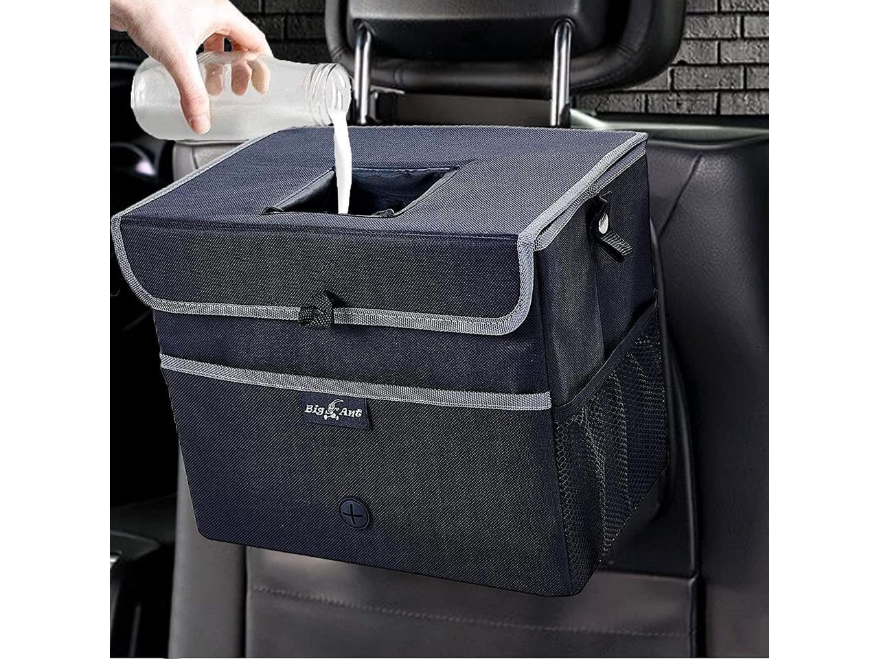 Black Details about   Big Ant 100% Waterproof Car Trash Can Bag with Lid and Storage Pockets 