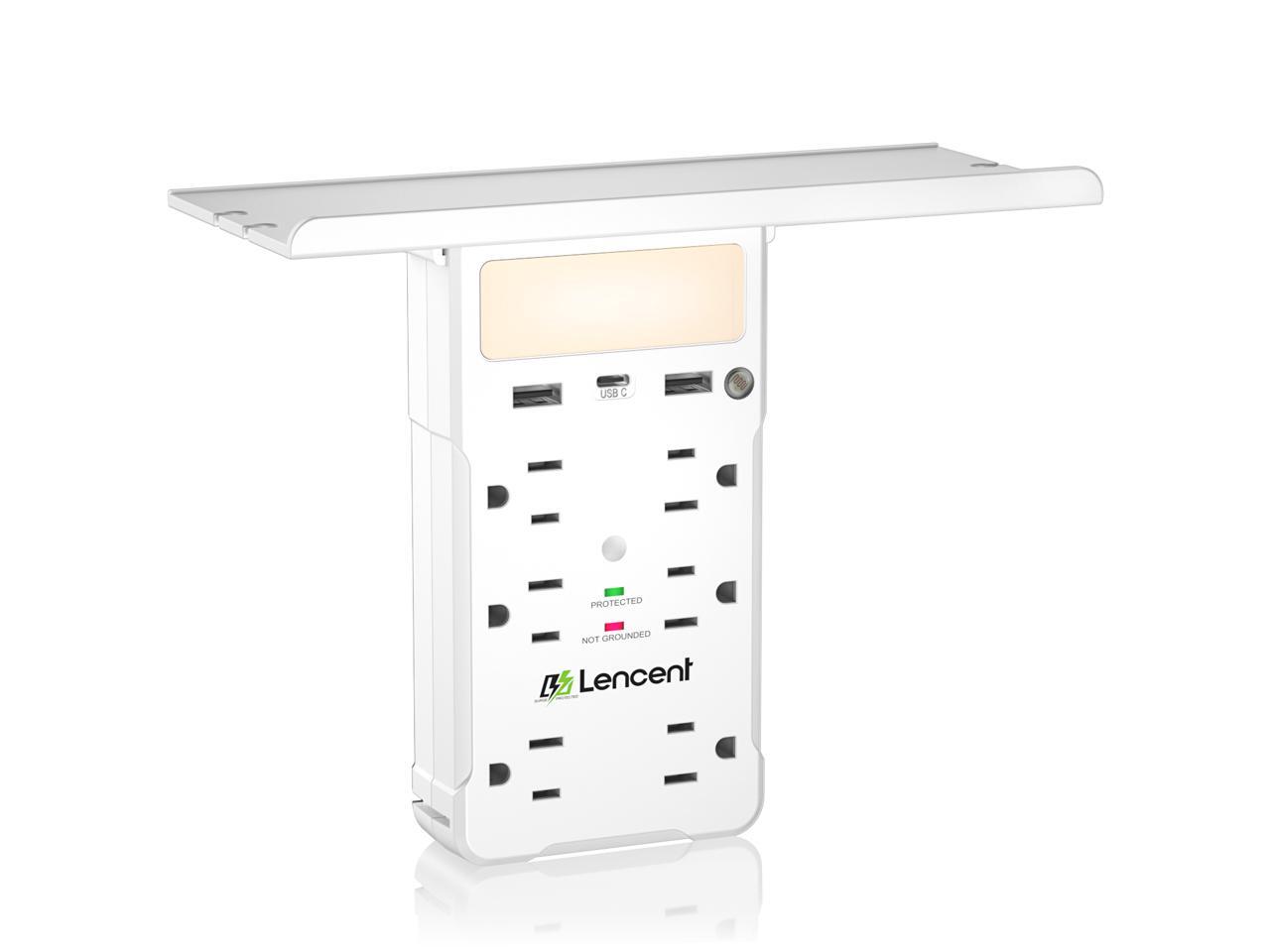 Outlet Shelf, LENCENT Surge Protector Multi Plug Extender Socket