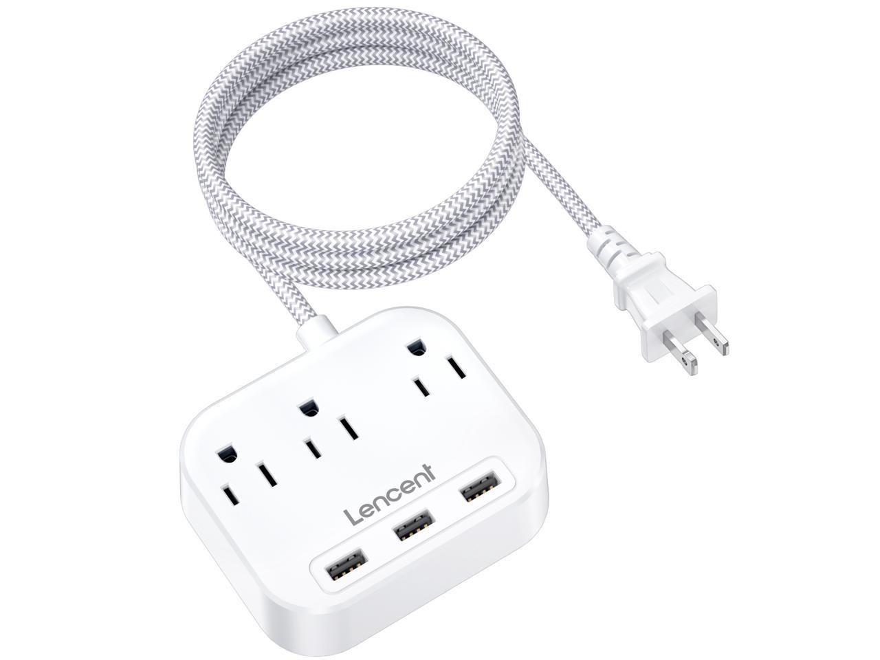 LENCENT 2 Prong Power Strip, 3 Prong to 2 Prong Outlet Adapter, 6.6ft ...