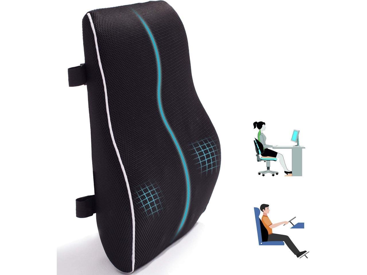 Lumbar Support Pillow for Office Chair Car Memory Foam Back Cushion for ...