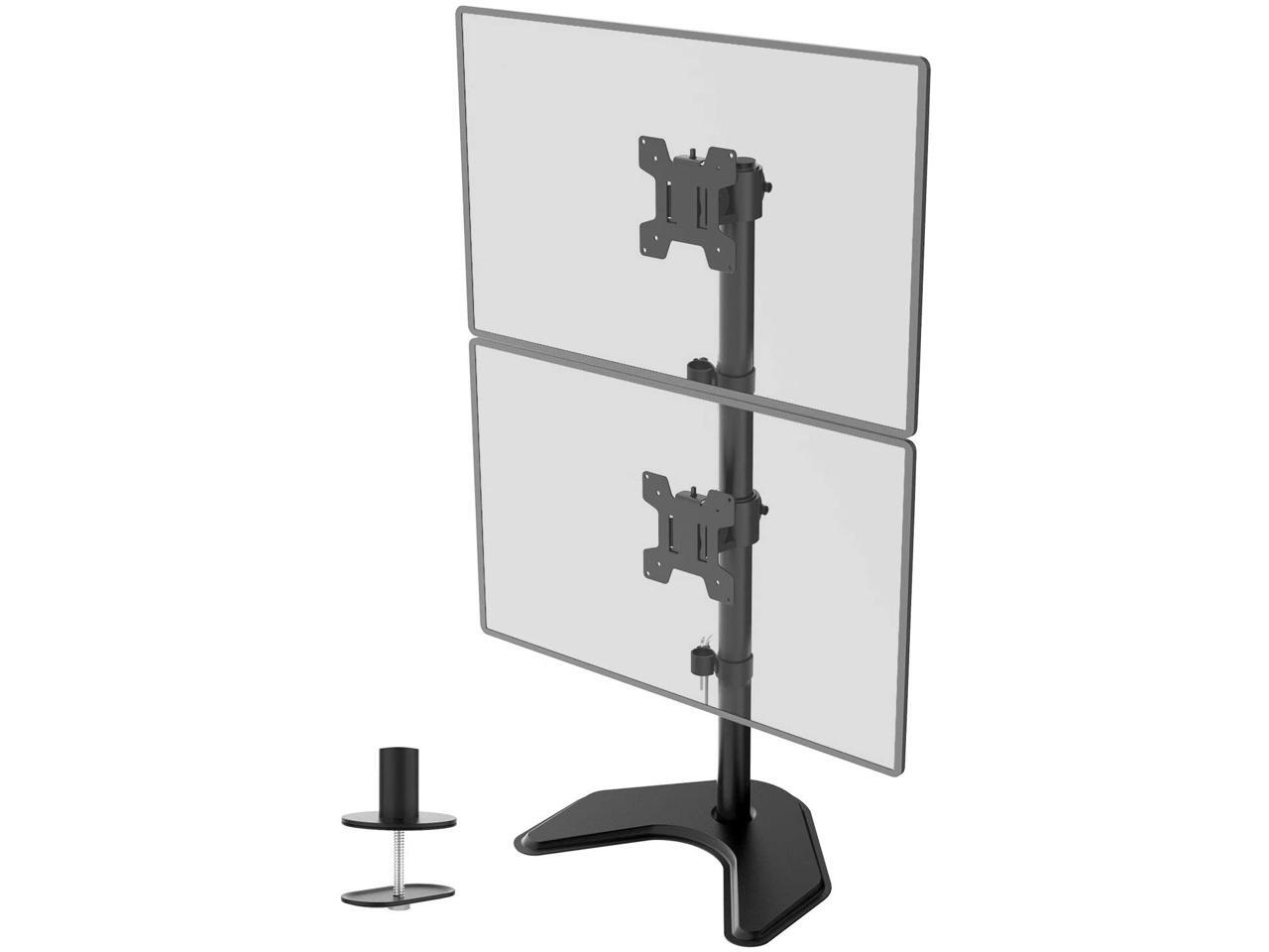 Dual Monitor Desk Stand Free Standing LCD LED Flat Screen TV Holds in Vertical Position 2 