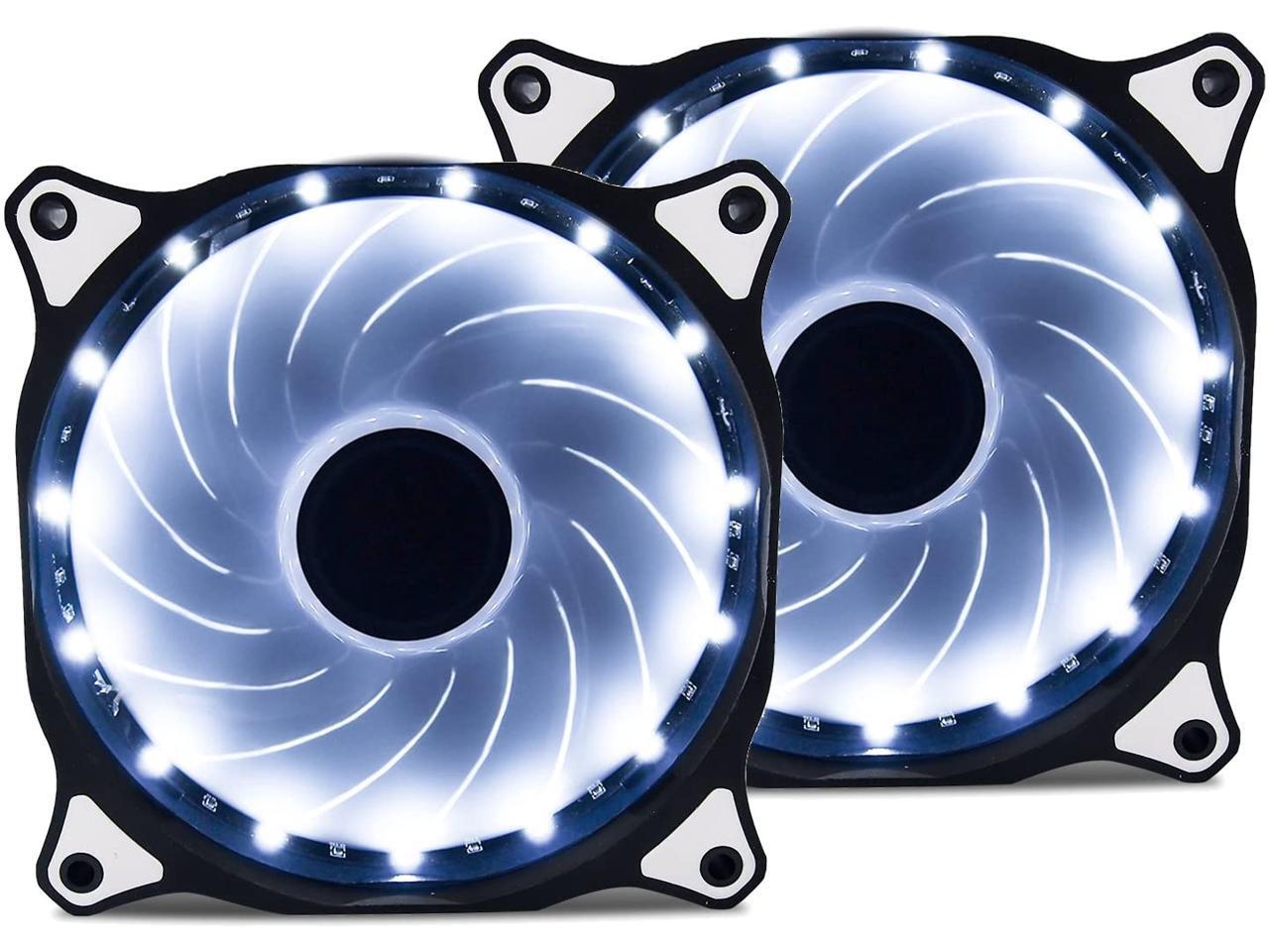 120mm White 15LEDs Cooling Fan for Computer PC Cases, CPU Coolers and