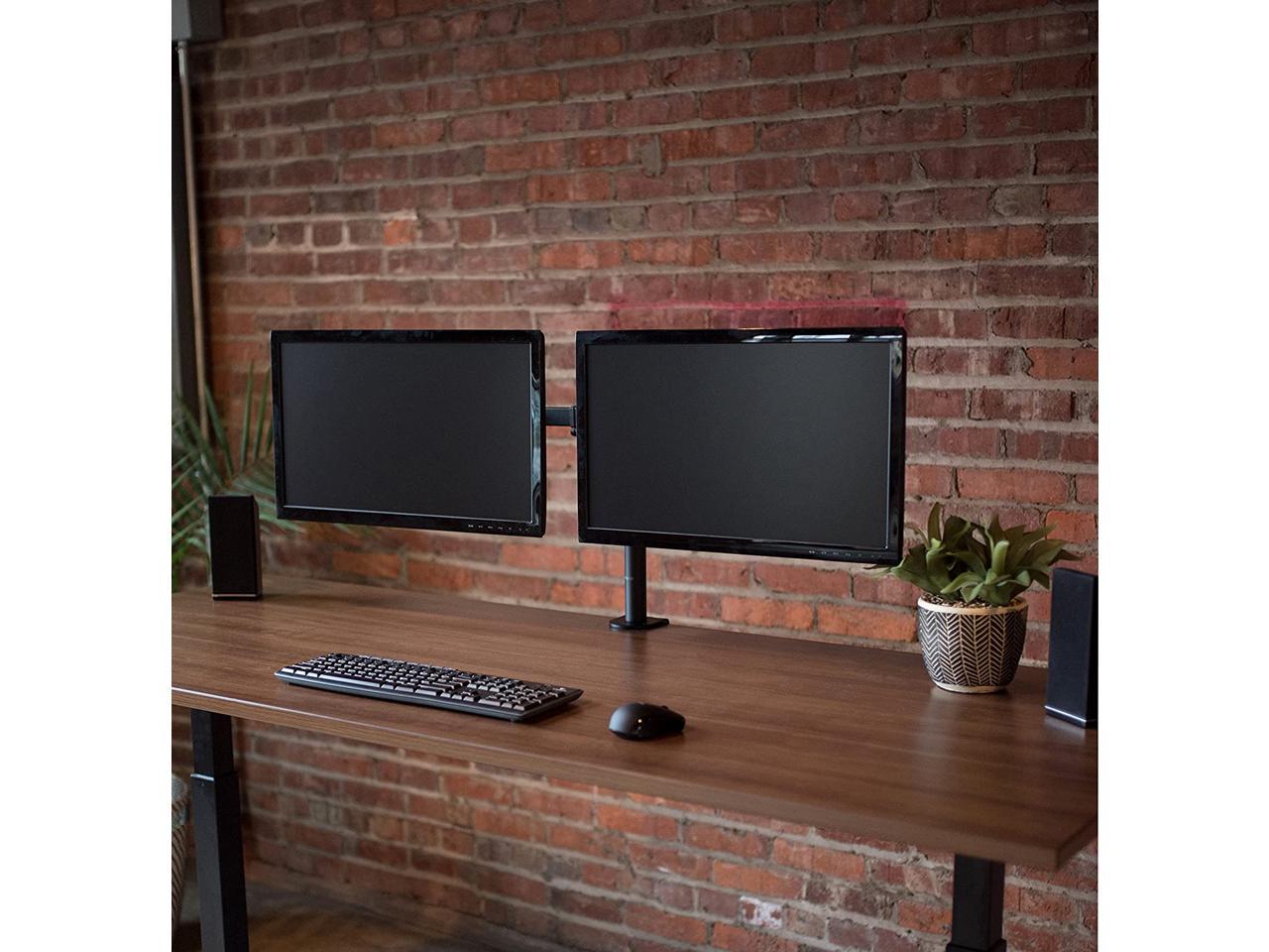 VIVO Black Dual LCD Monitor Desk Mount Stand, Heavy Duty Fully ...