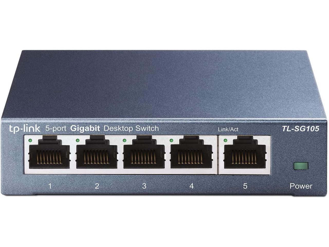 SG105M 5-Port 100/1000M Desktop Gigabit Switch Ethernet Network LAN Hub Splitter 
