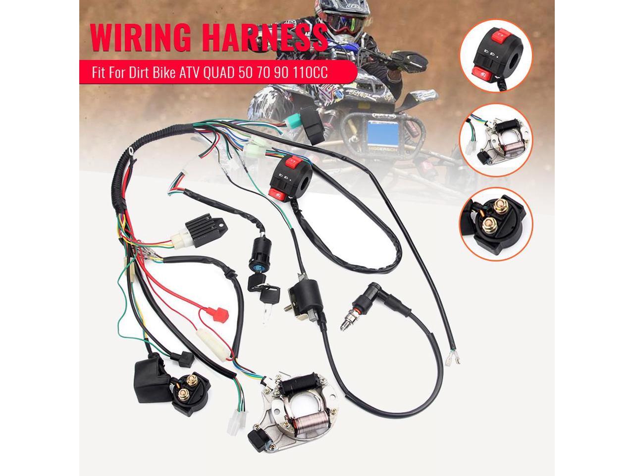 Full Electrical Wiring Harness Kit Fit For Dirt Bike ATV QUAD 50 70 90